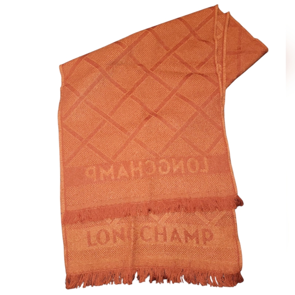 Wool Longchamp Orange Scarf